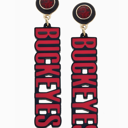 Ohio State Buckeyes Resin Block Letter Earrings