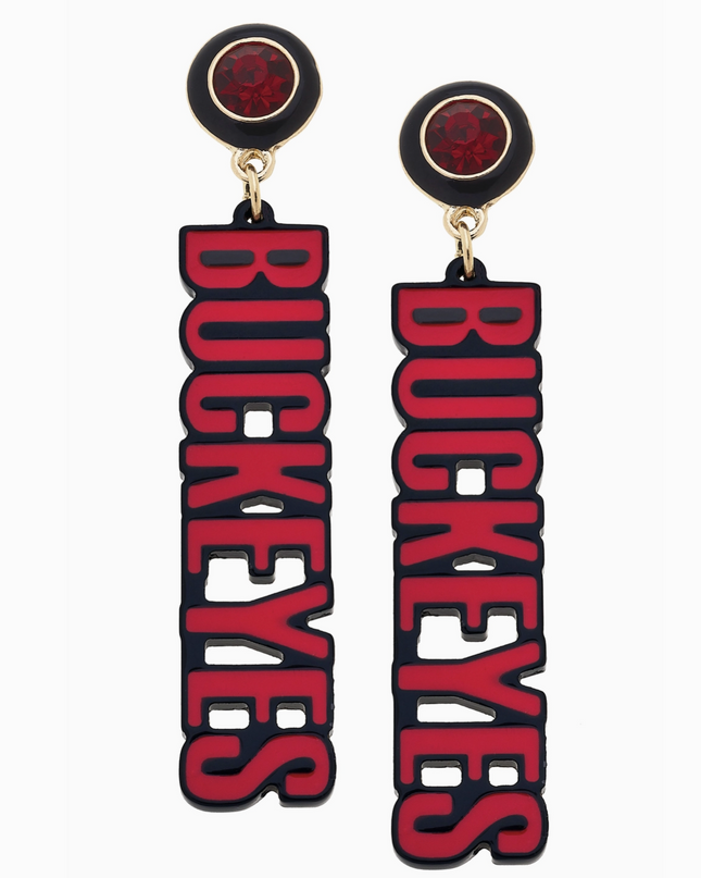 Ohio State Buckeyes Resin Block Letter Earrings