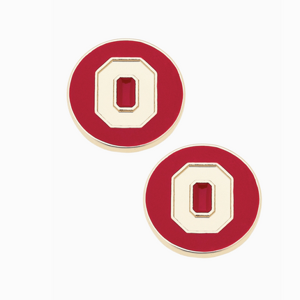 Ohio State Buckeyes Logo Circle Stud Earrings