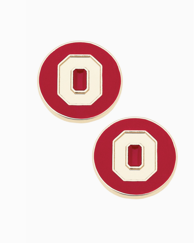 Ohio State Buckeyes Logo Circle Stud Earrings