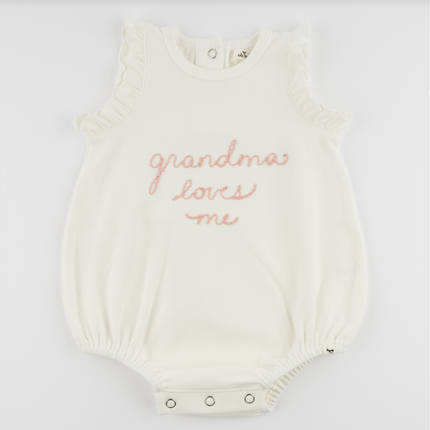 Grandma Loves Me Embroidered Bubble