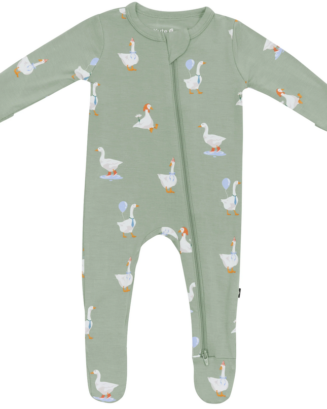 Zippered Footie in Silly Goose