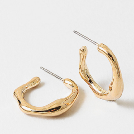 Gold Double Hoop Earrings | Layered Hoop Statement Earrings