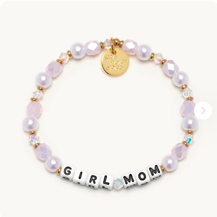 Little Words Project Stretch Bracelet - Girl Mom Blush Elegance