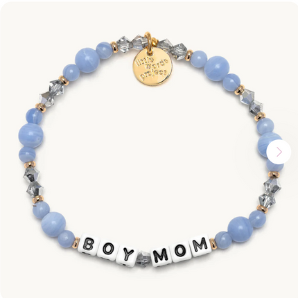 Little Words Project Stretch Bracelet - Blue Boy Mom Sacred Bond