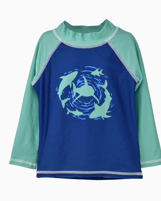 Mako Reef Graphic Rash Guard Swim Top