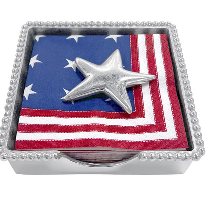 Stars & Stripes Star Beaded Napkin Box Set