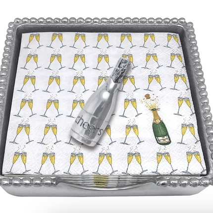 Champagne Bottle Beaded Napkin Box