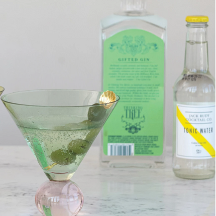 Two-Tone Martini Glass with Ball Stem