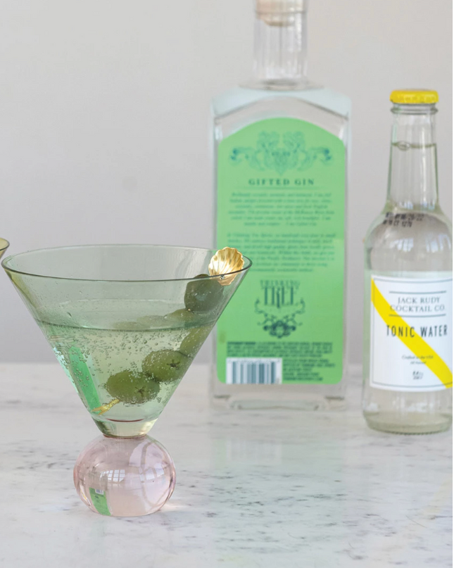 Two-Tone Martini Glass with Ball Stem