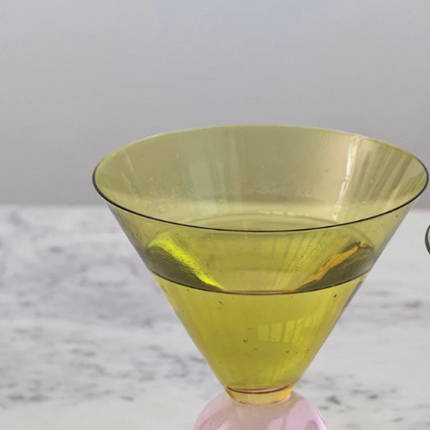 Two-Tone Martini Glass with Ball Stem