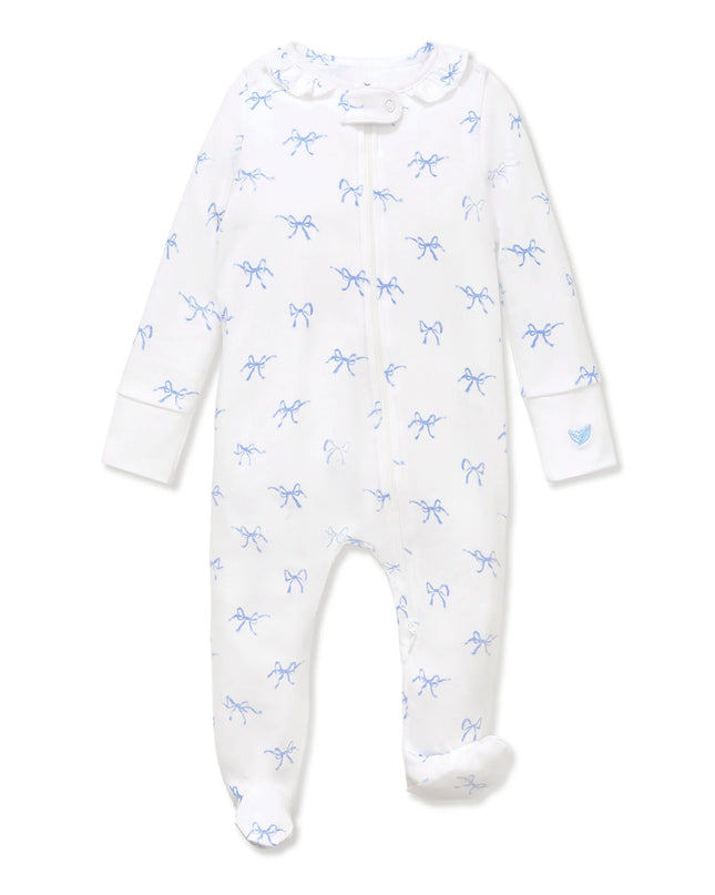 Baby Pima Romper in Blue Bows