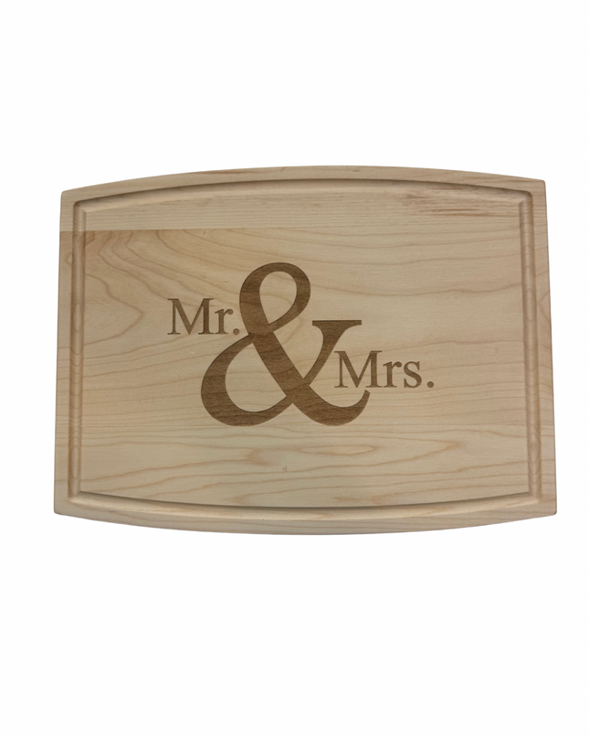 Arched Artisian Maple Board - Mr. & Mrs.