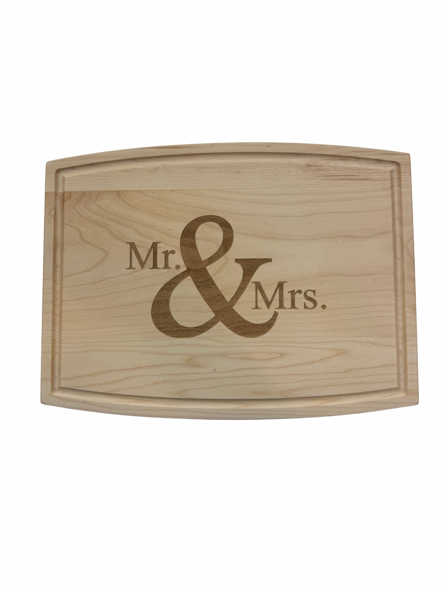 Arched Artisian Maple Board - Mr. & Mrs.