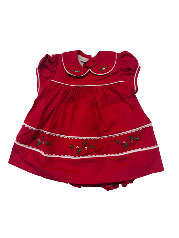 Corduroy Red Classic Float Christmas Dress