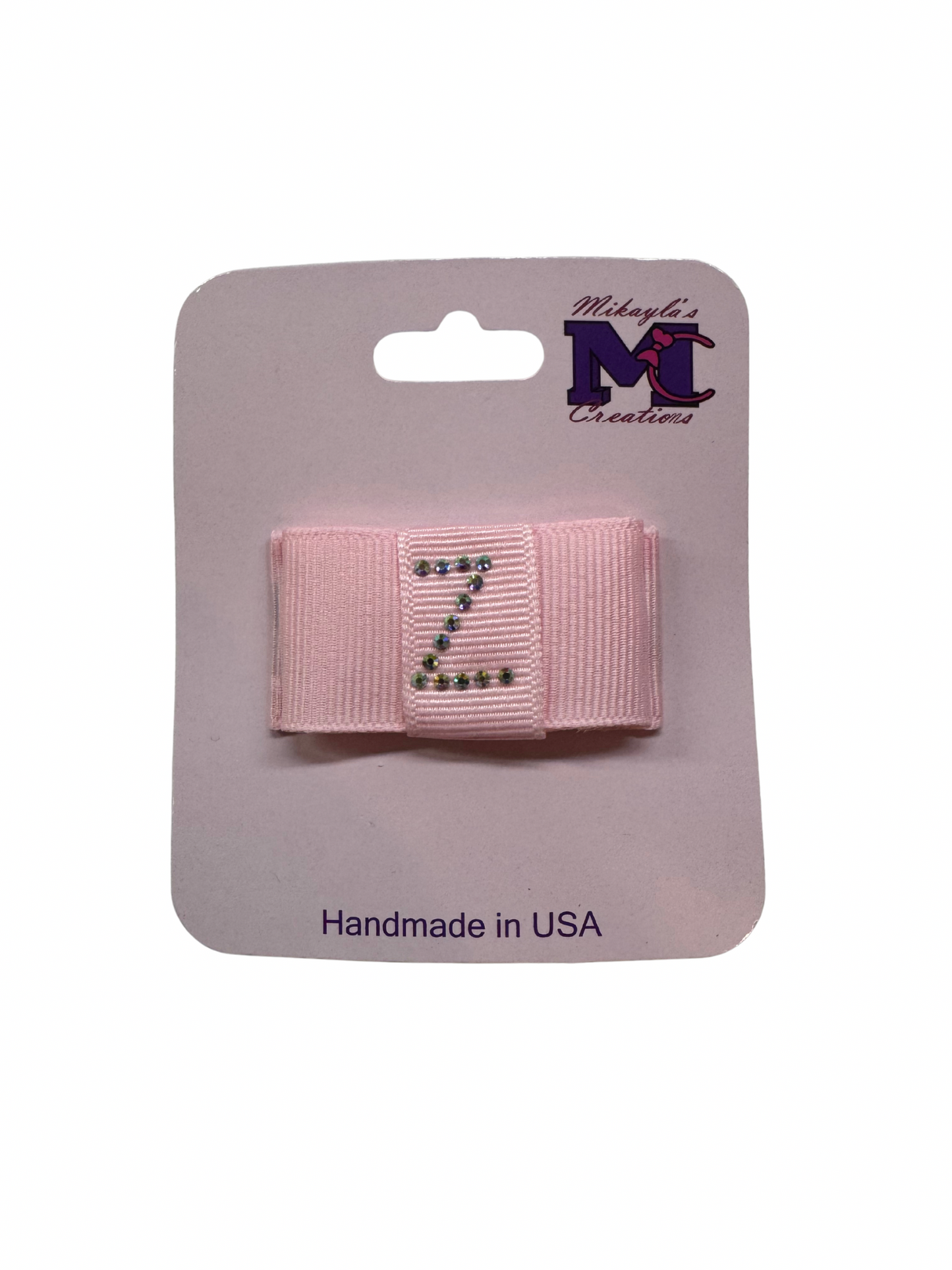 Flat Clip Rhinestone Initial