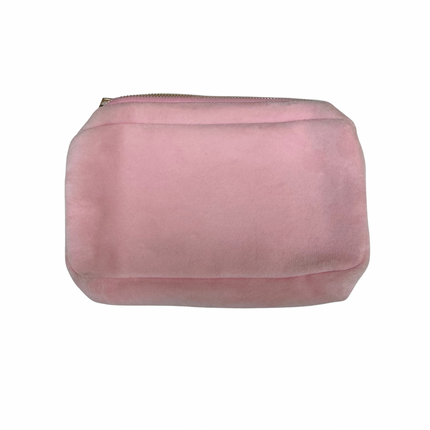 Pink Suede Makeup Bag