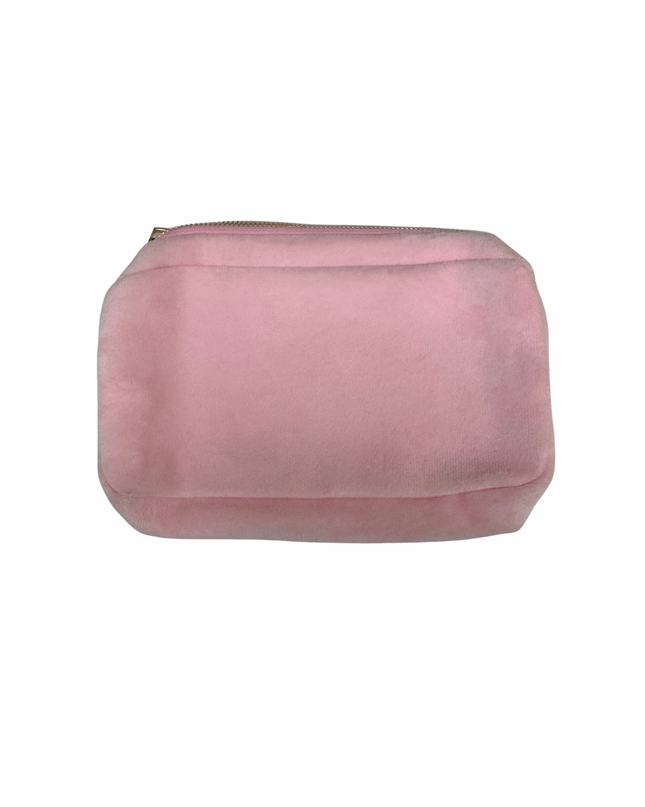 Pink Suede Makeup Bag