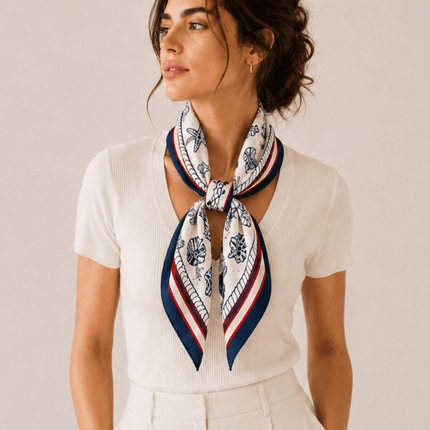 Sea Print Square Scarf
