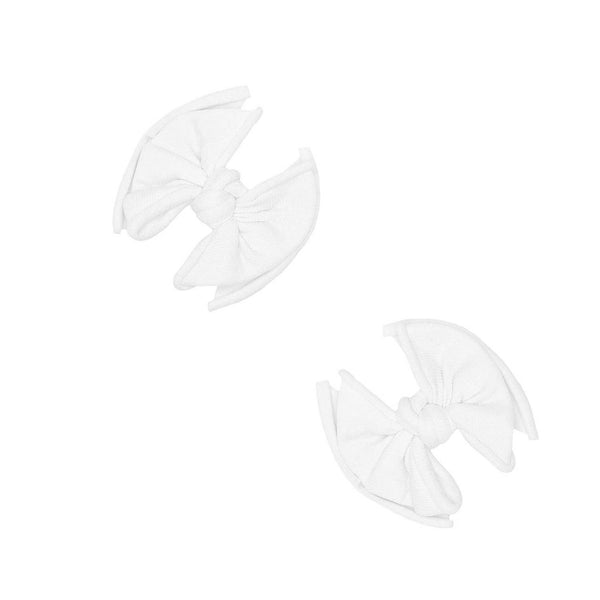 Baby Clips Soft Nylon Bow Hair Clips - 2 Pack
