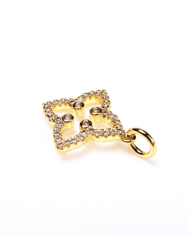 Gold Filled Four Leaf Clover Flower Charm Pendant, CP016