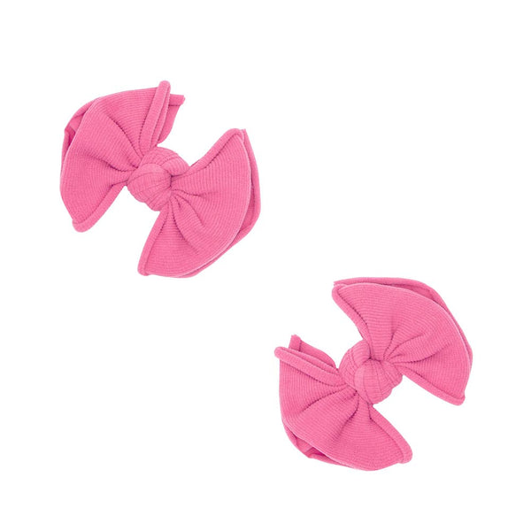 Baby Clips Soft Nylon Bow Hair Clips - 2 Pack