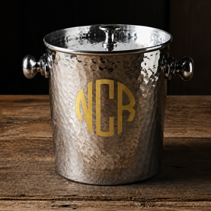 Personalized Hammered Lined Ice Bucket