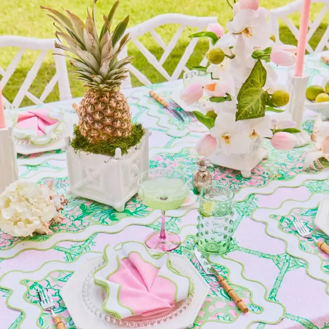 Coupe Glass Set by Lilly Pulitzer - Jade Lime/Pink Muse Ombre