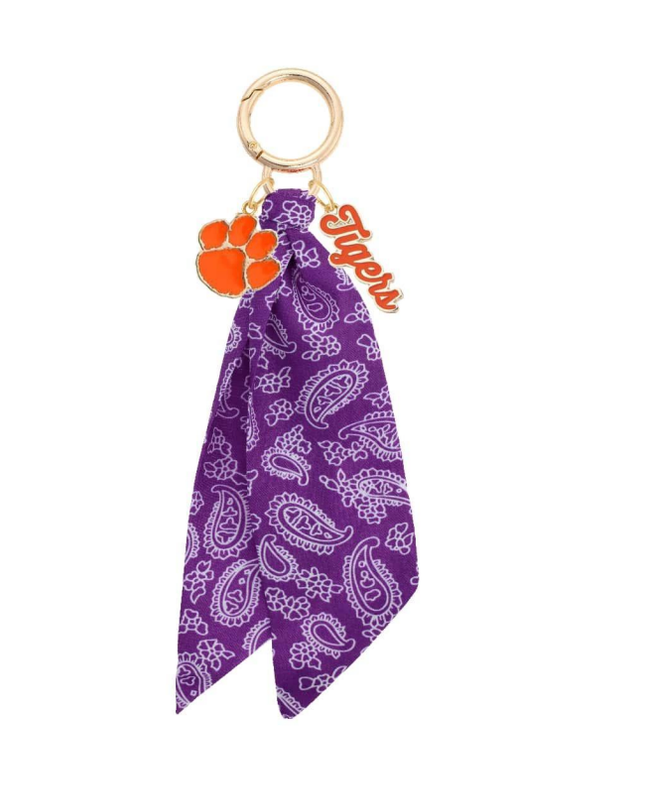 Clemson Tigers Logo Bandana Bag Charm