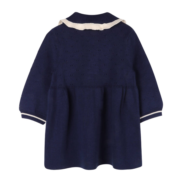 Adeline Ruffle Collar Sweater Knit Baby Dress