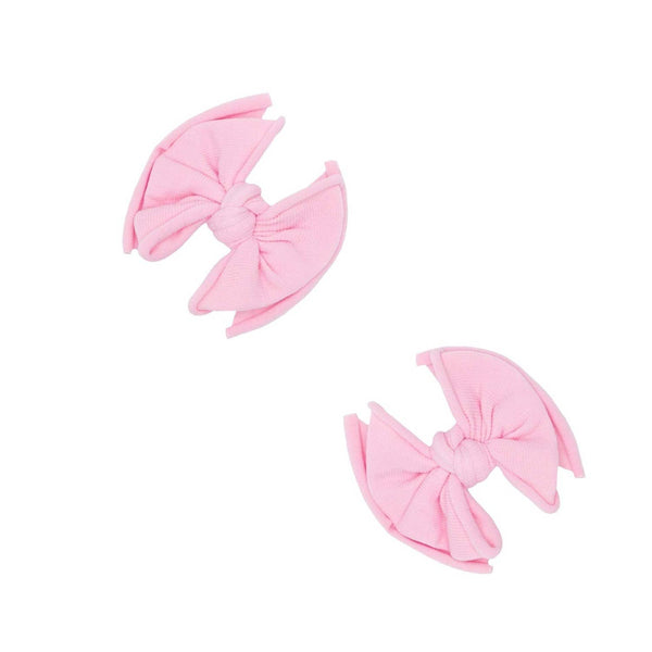 Baby Clips Soft Nylon Bow Hair Clips - 2 Pack