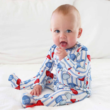 Boys Sweet Like Candy Zipper Footie
