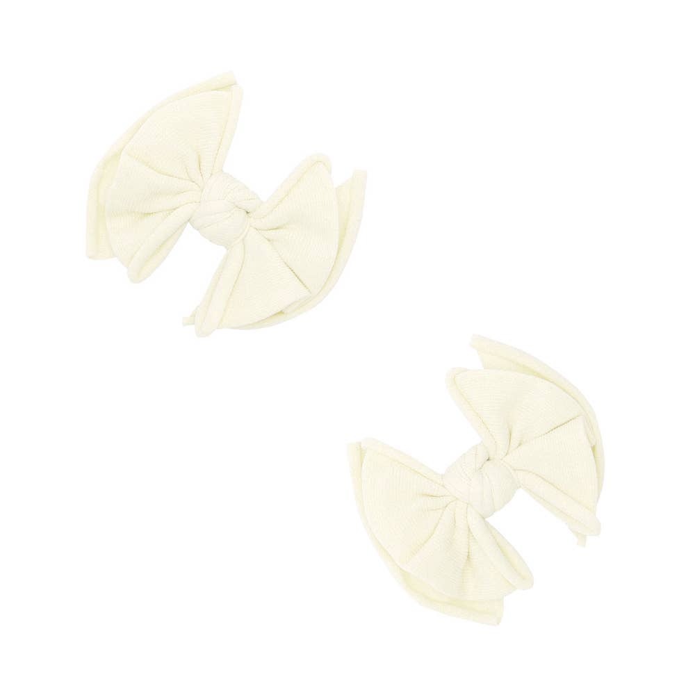 Baby Clips Soft Nylon Bow Hair Clips - 2 Pack