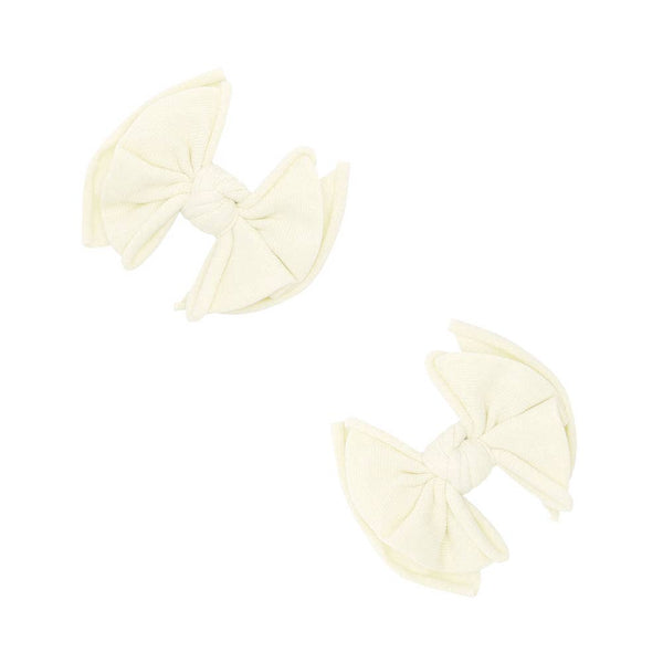 Baby Clips Soft Nylon Bow Hair Clips - 2 Pack