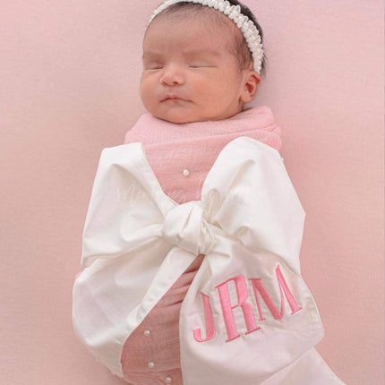 Personalized  Bow Sash - WHITE- Just Bow
