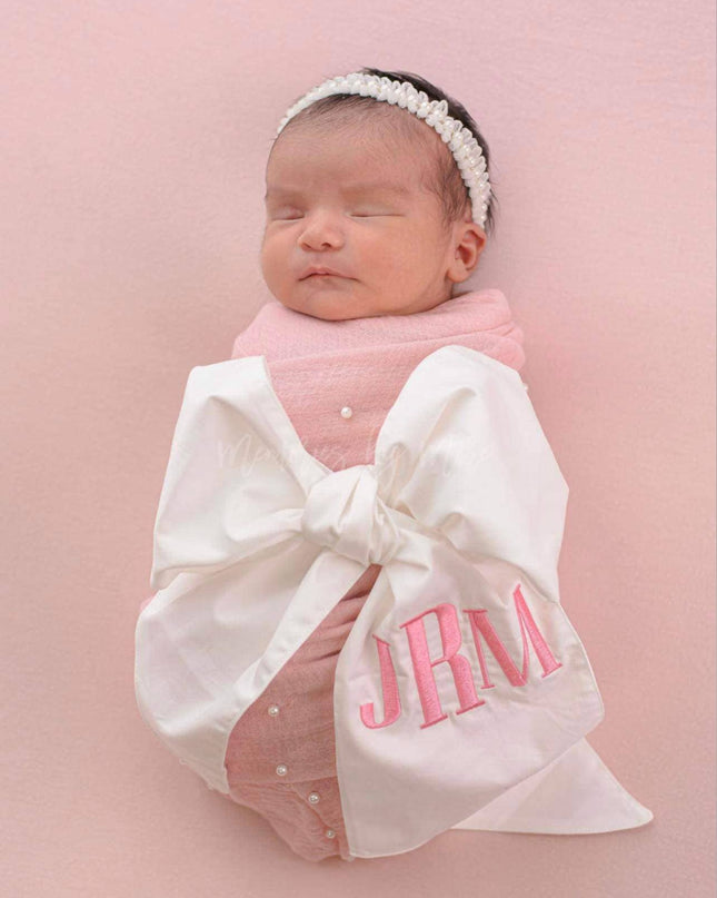 Personalized  Bow Sash - WHITE- Just Bow