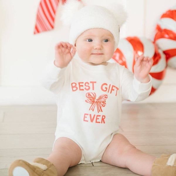 Best Gift Ever Christmas Long Sleeve Romper