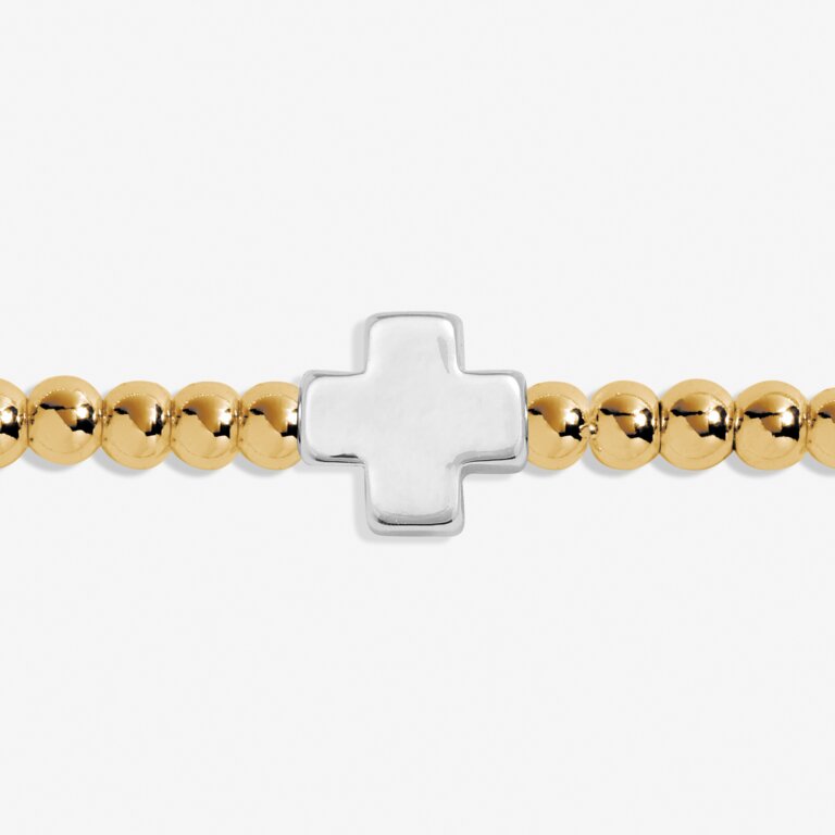 A Little 'Faith Hope Courage' Bracelet-Silver & Gold Tone Plated