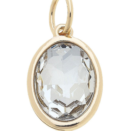 April Birthstone Charm in "Diamond" Clear