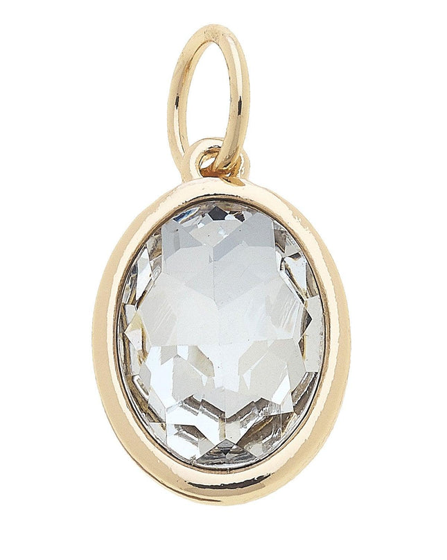 April Birthstone Charm in "Diamond" Clear