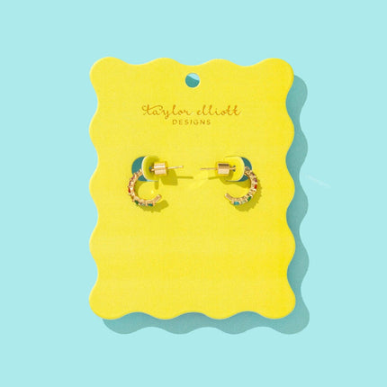 Gold Plated Huggie Earrings - Hallie
