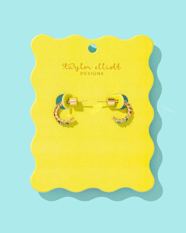 Gold Plated Huggie Earrings - Hallie
