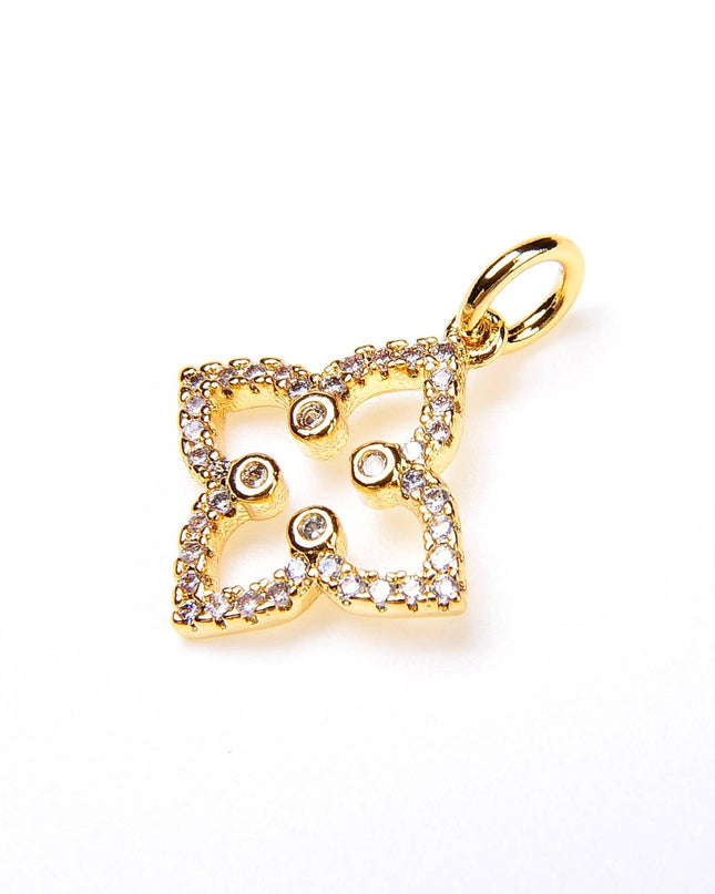 Gold Filled Four Leaf Clover Flower Charm Pendant, CP016