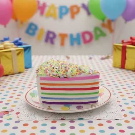 Rainbow Cake Squishy – Slow Rising Sensory Stress Toy- reorder 5/15
