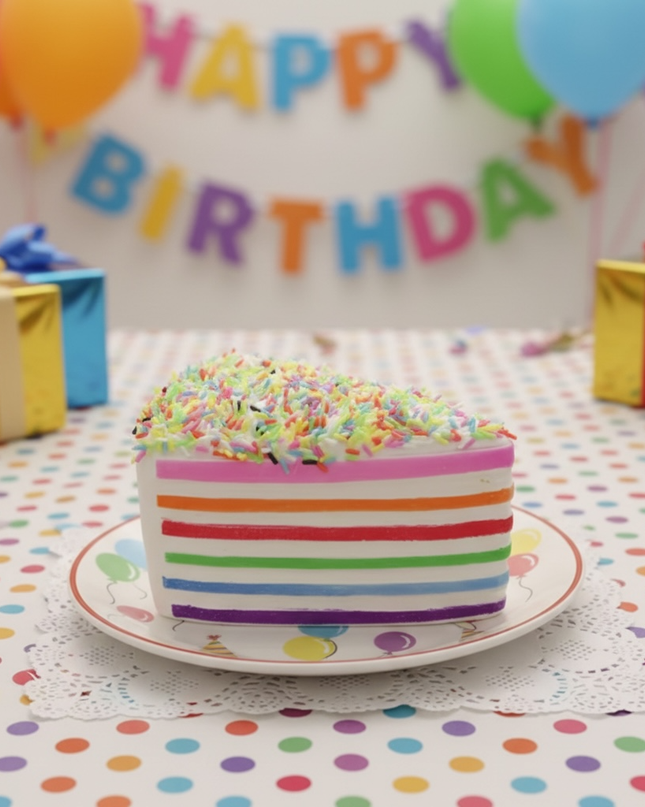 Rainbow Cake Squishy – Slow Rising Sensory Stress Toy- reorder 5/15