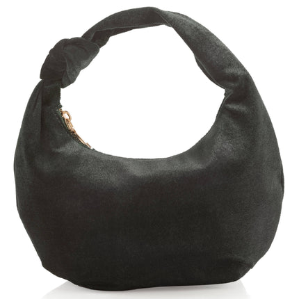 CHRISSY KNOTTED VELVET TOP HANDLE BAG