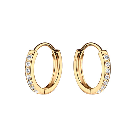 Huggie CZ Hoop Earrings