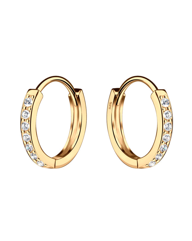 Huggie CZ Hoop Earrings