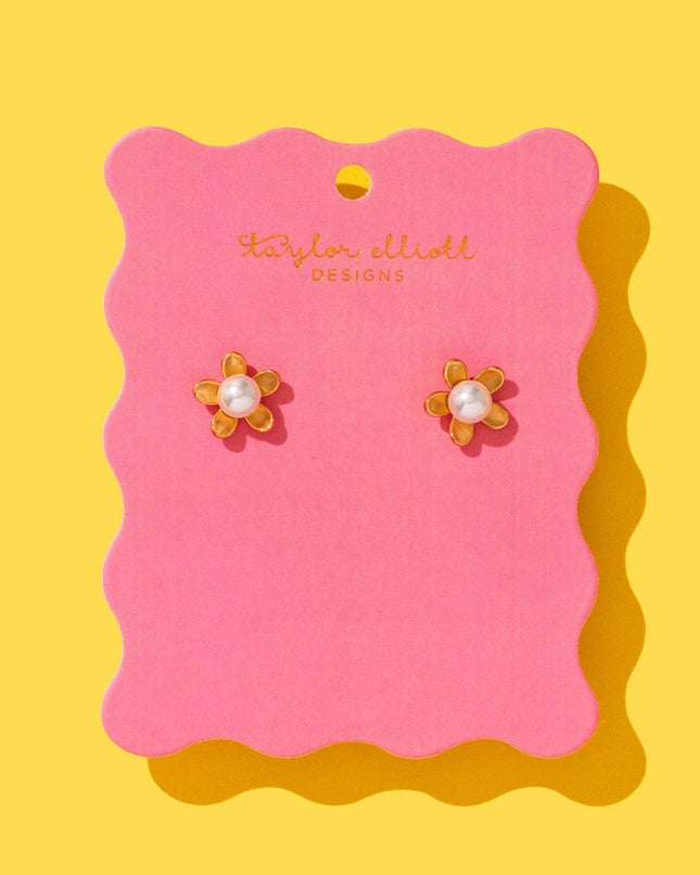 Gold Plated Stud Earrings - Kali