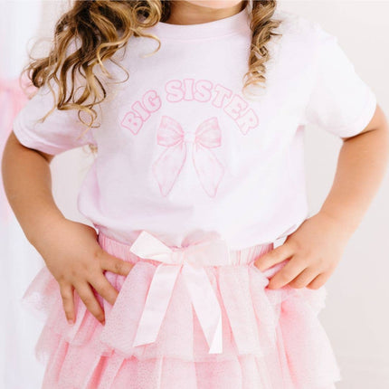 Big Sister Bow Short Sleeve T-Shirt - Kids Clothing - Family